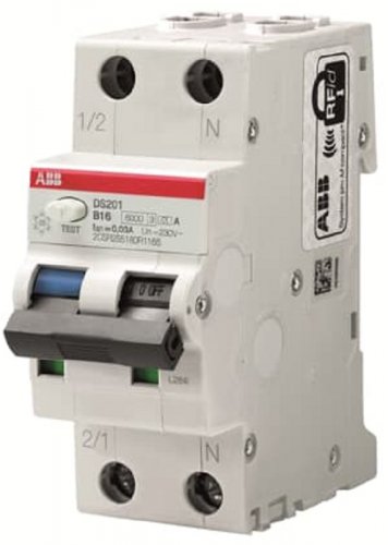Автомат дифференциального тока АВДТ ABB DS201 2п 20А 30мА 6,0кА C тип AC картинка